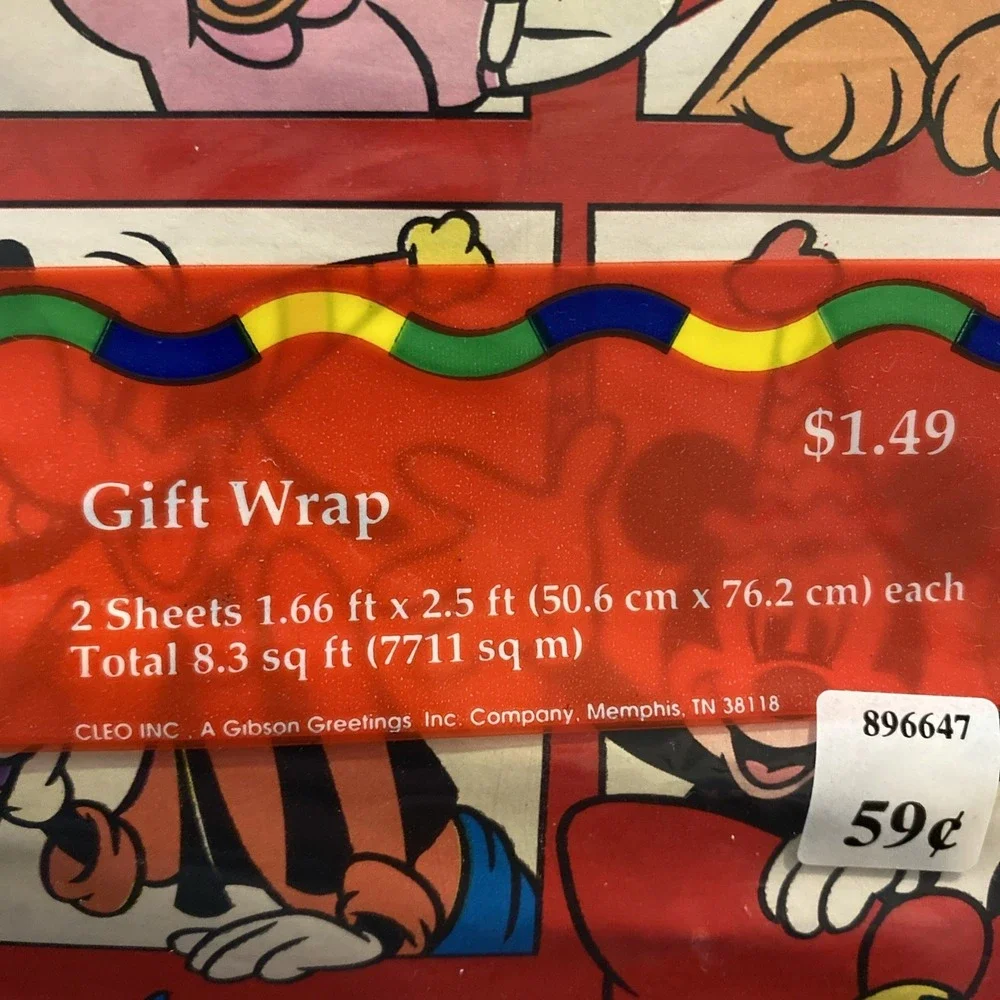 4 PACKAGES VINTAGE 90's CLEO MICKEY'S STUFF FOR KIDS GIFT WRAP SEALED!
